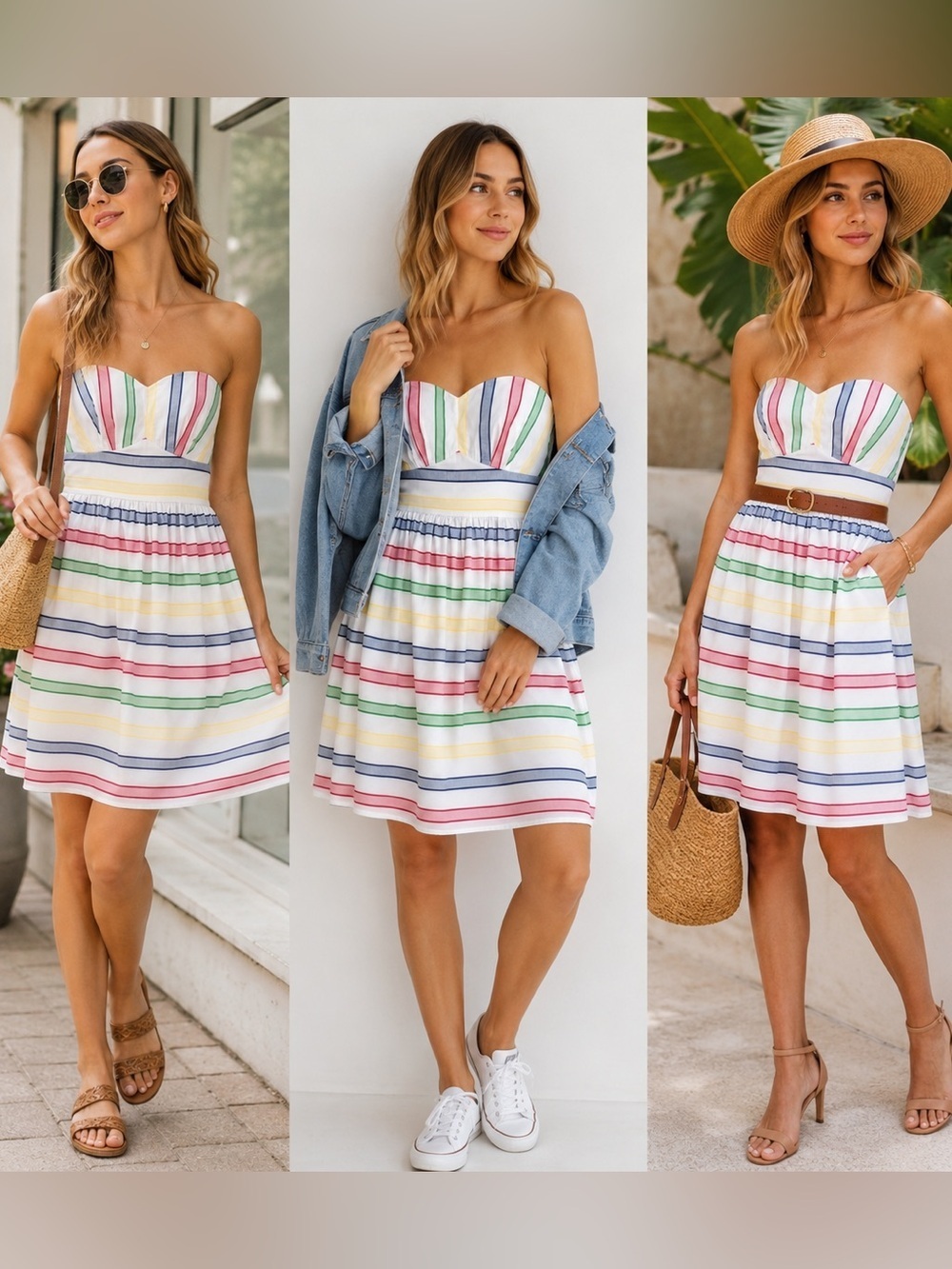 B.smart striped multicolor dress 6